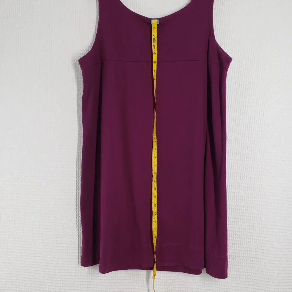 Vintage Fashion Bug Tank Dress Womens 1X Purple Sleeveless Summer Casual Cotton - Picture 8 of 16